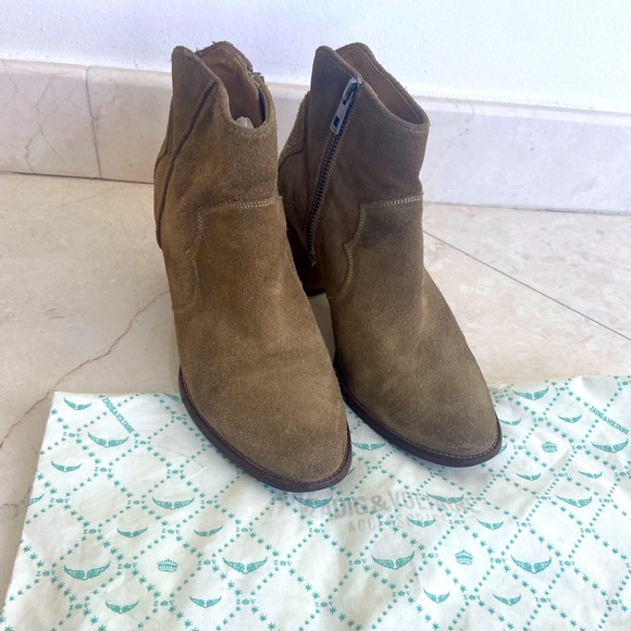 Zadig & Voltaire Suede Taupe Booties size 39/9 - Picture 1 of 5